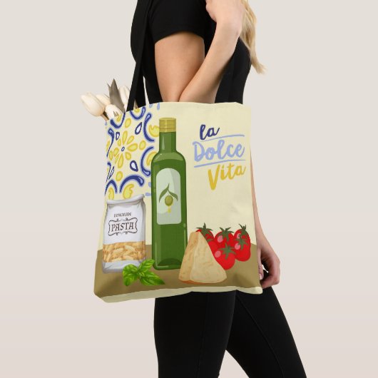 Italiaanse levensmarkt tote bag (Dichtbij)