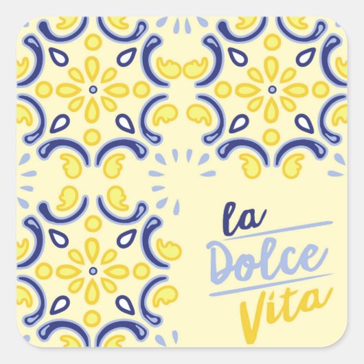 Italiaanse Levenssfeer Vierkante Sticker (Voorkant)