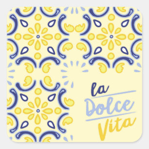 Italiaanse Levenssfeer Vierkante Sticker
