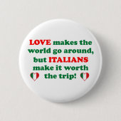 Italiaanse liefde ronde button 5,7 cm (Voorkant)