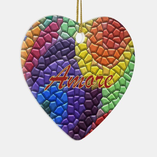 Italiaanse liefdesregenboogmozaïekhartversiering keramisch ornament (Rechts)