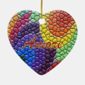Italiaanse liefdesregenboogmozaïekhartversiering keramisch ornament (Achterkant)