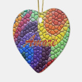 Italiaanse liefdesregenboogmozaïekhartversiering keramisch ornament (Links)