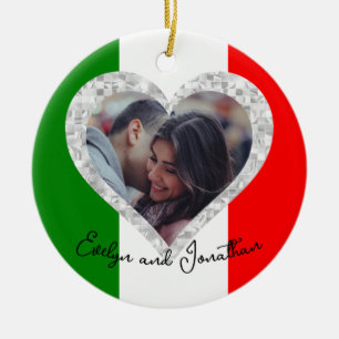 Italiaanse liefdesvlag — Heart Keramisch Ornament