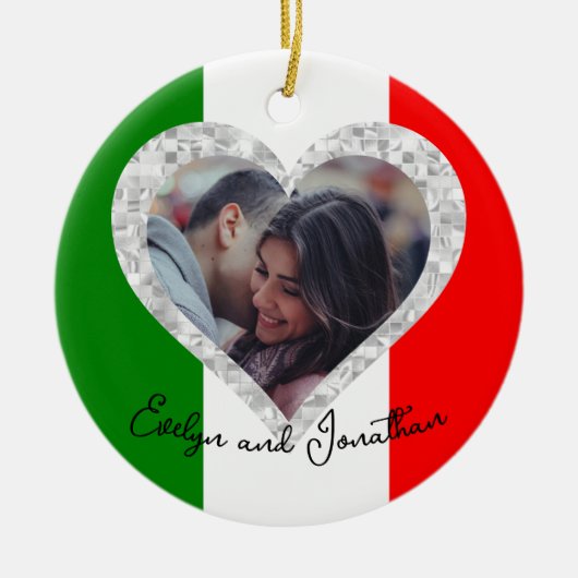 Italiaanse liefdesvlag — Heart Keramisch Ornament (Voorkant)