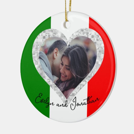 Italiaanse liefdesvlag — Heart Keramisch Ornament (Links)