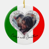 Italiaanse liefdesvlag — Heart Keramisch Ornament (Achterkant)