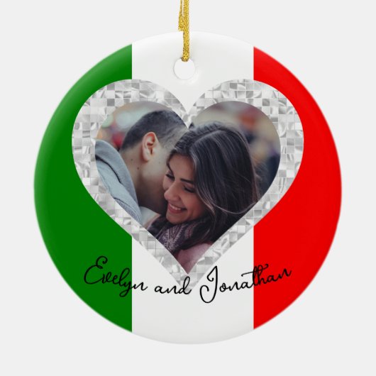 Italiaanse liefdesvlag — Heart Keramisch Ornament (Achterkant)