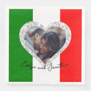 Italiaanse Liefdesvlag van Italië Hart Servet