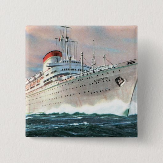 Italiaanse lijn Augustus Vierkante Button 5,1 Cm (Voorkant)