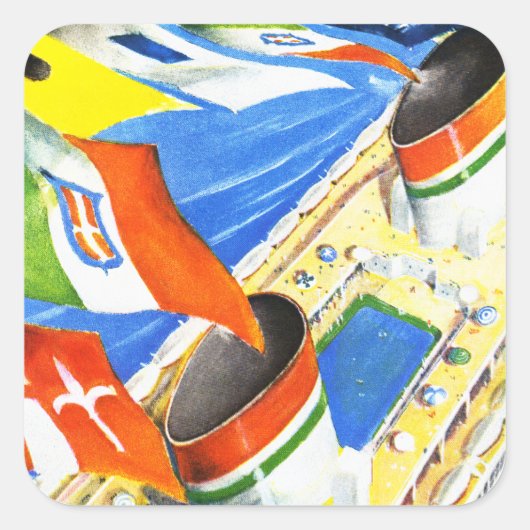 Italiaanse lijn ~ Onder deze vlag Vierkante Sticker (Voorkant)