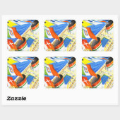 Italiaanse lijn ~ Onder deze vlag Vierkante Sticker (Vel)