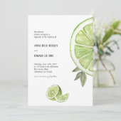 Italiaanse Limes bruiloft uitnodiging (Staand voorkant)