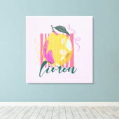 Italiaanse Limon Citroen Roze Canvas Afdruk (Insitu (Houten vloer))