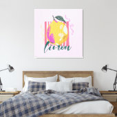 Italiaanse Limon Citroen Roze Canvas Afdruk (Insitu (Slaapkamer))