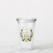 Italiaanse Limoncello Gele Blauwe Bruiloftscadeau Acryl Drinkbeker (Achterkant)