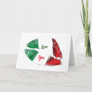 ITALIAANSE LIPPEN ZEGGEN: **IK HOU VAN JE** FEESTDAGEN KAART