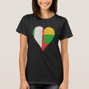 Italiaanse Litouwse vlag hart T-shirt