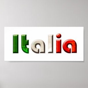 Italiaanse logo voor Italianen en Italiaanse liefh Poster