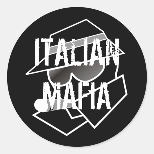 Italiaanse maffia ronde sticker (Voorkant)
