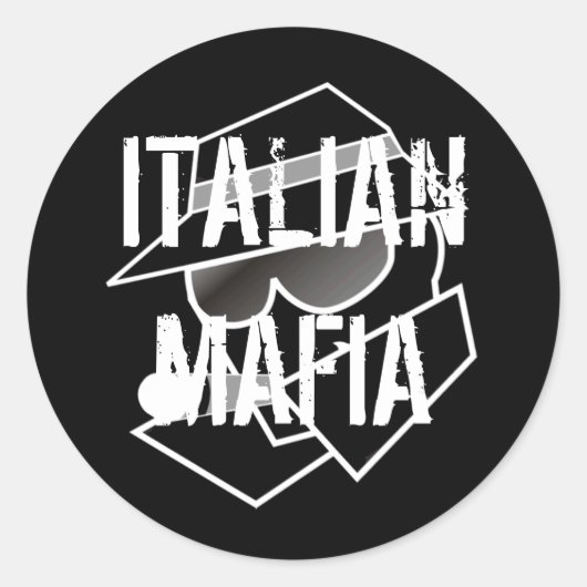 Italiaanse maffia ronde sticker (Voorkant)