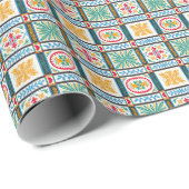 Italiaanse Majolica borduurwerk: mediterrane bloem Cadeaupapier (Rol Hoek)