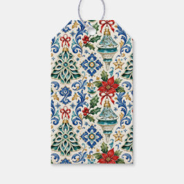 Italiaanse Majolica Kerstcadeautags Cadeaulabel