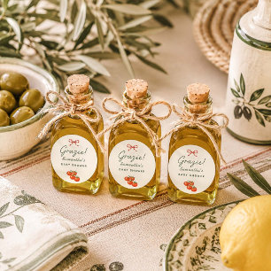 Italiaanse markt baby shower favor ronde sticker