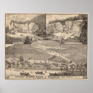 Italiaanse marmer Mills en Quarries Poster