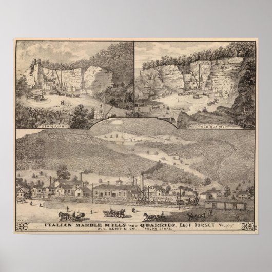 Italiaanse marmer Mills en Quarries Poster (Voorkant)