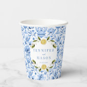 Italiaanse mediterrane citroen bruiloft papieren b papieren bekers (Achterkant)