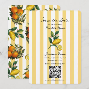 Italiaanse Mediterrane Citrus Citroen Trouwdag Save The Date
