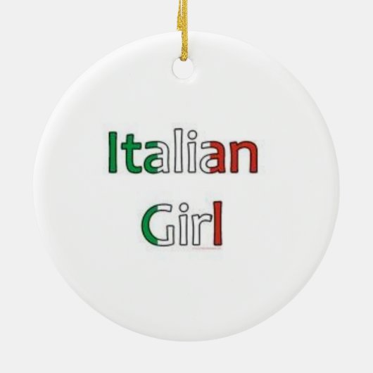 "ITALIAANSE MEISJES" CHRISTMAS OF GEWOON VOOR VUN  KERAMISCH ORNAMENT (Achterkant)