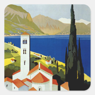 Italiaanse meren vierkante sticker