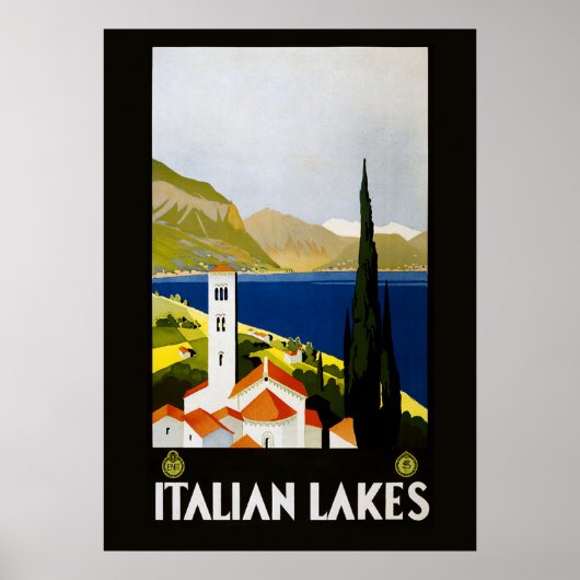 Italiaanse Meren Vintage Reisposter Poster (Voorkant)