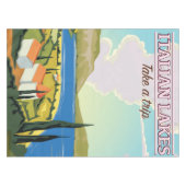 Italiaanse meren vintage reisposter tafelkleed (Voorkant (Horizontaal))
