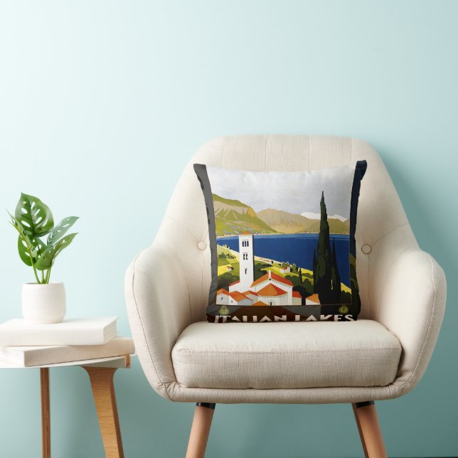 Italiaanse Meren Vintage Reizen Italië Kussen (Stoel)