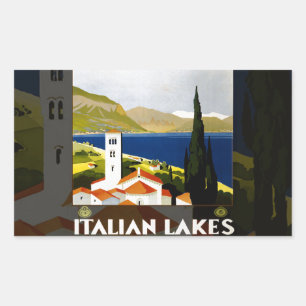 Italiaanse Meren Vintage Reizen Italië Rechthoekige Sticker