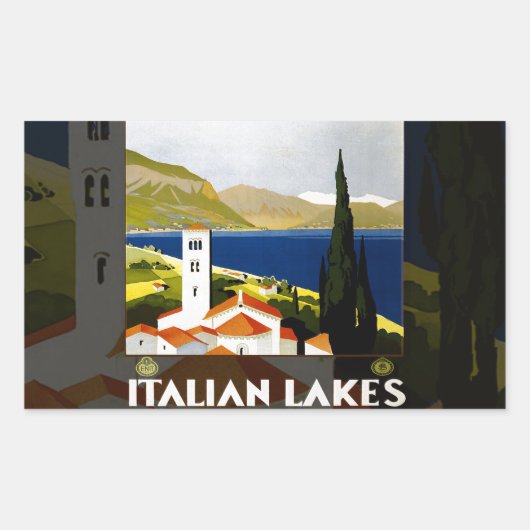 Italiaanse Meren Vintage Reizen Italië Rechthoekige Sticker (Voorkant)
