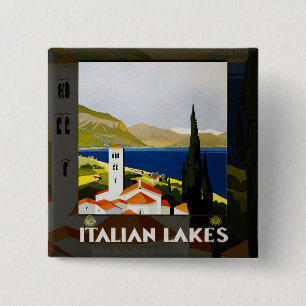 Italiaanse Meren Vintage Reizen Italië Vierkante Button 5,1 Cm