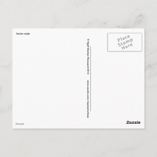 Italiaanse mode, Italiaanse stijl Briefkaart (Achterkant)