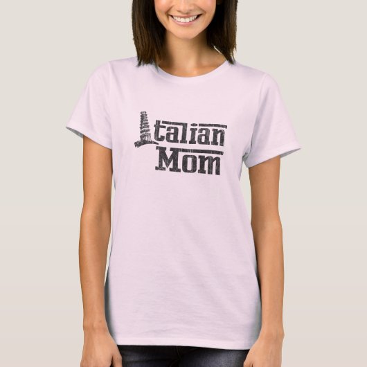 Italiaanse Moeder Roze T-Shirt (Voorkant)