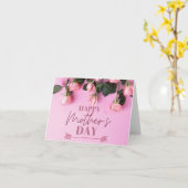 Italiaanse Moederdag Roze Rozen Kaart (Gele Bloem)