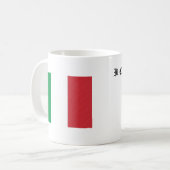 Italiaanse mok met vlag en begin van het volkslied (Voorkant links)