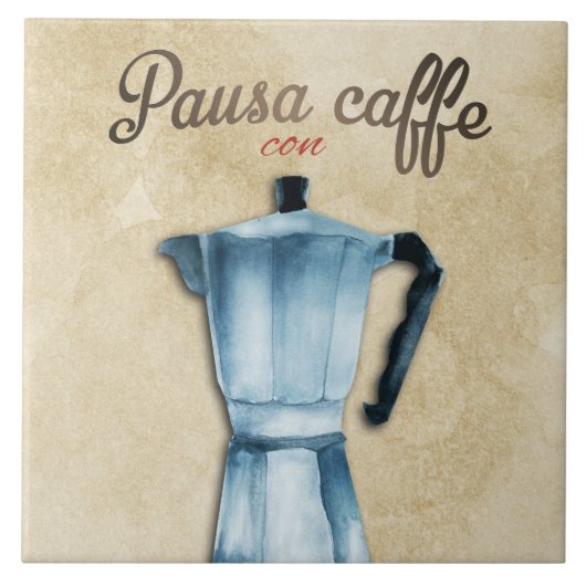 Italiaanse Moka Coffee Pot Waterverf Art Tegeltje (Voorkant)