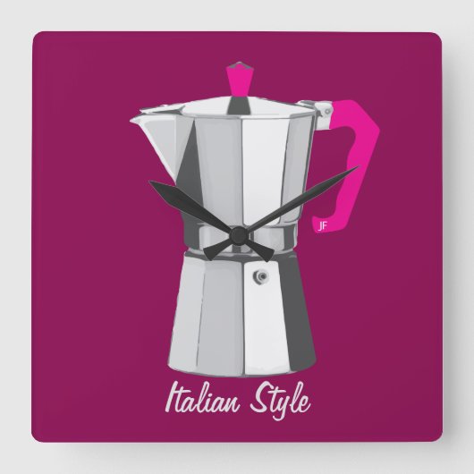 Italiaanse Moka Vierkante Klok (Voorkant)