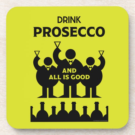 Italiaanse mousserende wijn Prosecco Bier Onderzetter (Voorkant)