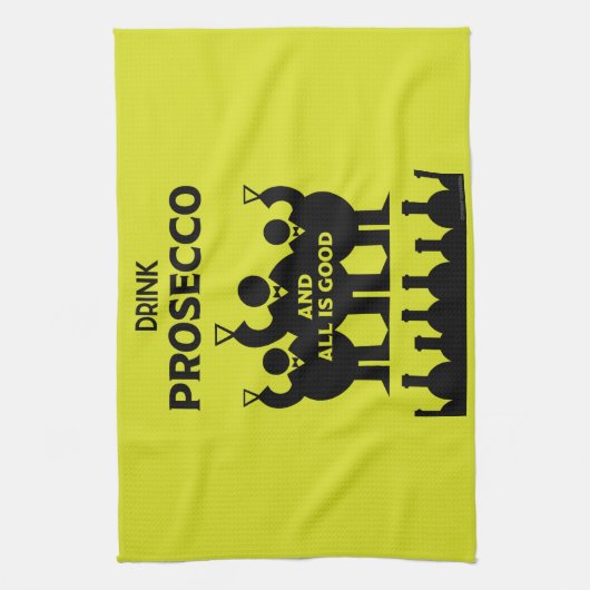 Italiaanse mousserende wijn Prosecco Theedoek (Verticaal)