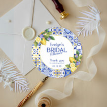 Italiaanse mozaïek blauwe tegel citroenen bruidsdo