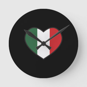 Italiaanse muurklok. Italiaans kleurenhart Ronde Klok